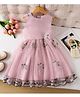 Mark & Mia Sleeveless Party Dress With Floral Embroidery - Pink