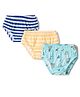 Babyhug 100% Cotton Single Jersey Knit Antibacterial Striped Briefs Pack of 3 With Teddy Print - Multicolor