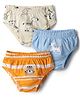 Babyhug 100% Cotton Single Jersey Knit Antibacterial Briefs With Animal Print Pack of 3 - Multicolor