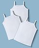 Babyhug 100% Organic Cotton Knit Sleeveless Solid Color Slips Pack of 3 - White