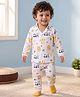 Babyoye 100% Cotton Single Jersey Knit Full Sleeves Co-ords Night Suit With Animal Print - Multi Color