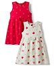 Babyhug Single Jersey Knit Sleeveless Frocks With Heart & Strawberry Print Pack of 2 - Multicolor