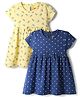 Babyhug Cotton Knit Half Sleeves Polka Dots & Floral  Printed Frocks Pack Of 2 - Multi Color