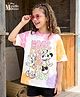 HoneyHap Disney Single Jersey Knit Half Sleeves Tie & Dye Detailed T-Shirt with Minnie & Friends Graphics - Multicolor