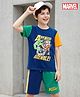 Pine Kids Marvel 100% Cotton Knit Half Sleeve T-Shirts & Shorts Set With Avengers Graphics - Multicolour