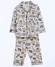 The Boo Boo Club Pure Cotton Knit Full Sleeves Animals Printed Coordinating Shirt & Pajama Night Suit - Multi Colour