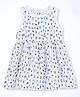 The Boo Boo Club Muslin Woven Sleeveless Alphabets Printed Dress - White
