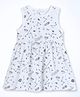 The Boo Boo Club Muslin Woven Sleeveless Space Theme Printed Dress - White