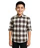 Charchit Cotton Woven Full Sleeves Checked Shirt - Brown
