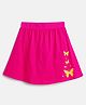 Mackly Girls Cotton Knit Butterfly Printed Skirt with Built In Stretch Shorts & Gusset - Pink