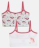 Mackly Cotton Elastane Knit Pack Of 2 Unicorn Printed Bra - Blue & White