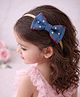 Knotty Ribbons Bow Applique Detailed Pearl Embellished Headband - Blue