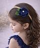 Knotty Ribbons Floral Applique Detailed Headband - Blue