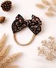 Knotty Ribbons Bow Applique  Detailed Headband - Black