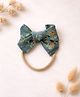 Knotty Ribbons Bow Applique Detailed Headband - Blue