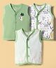 Child World Sinker Sinker Knit Sleeveless Jungle Theme Printed Jhablas Pack Of 3 - Light Green & White