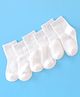 Doodle Poodle Cotton Knit Ankle Length Solid Socks Pack of 3 - White
