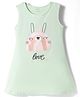 Doreme Single Jersey Knit Sleeveless Frock with Bunny Print - Light Green