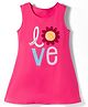 Doreme Single Jersey Knit Sleeveless Frock with Love Print - Pink