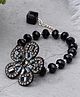 Daizy Floral Applique & Beads Detailed Bracelet - Black