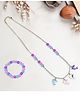 Daizy Dolphin & Beads Embellished Necklace & Bracelet Set - Multi Colour