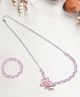 Daizy Stone Pearls & Beads Embellished Floral Applique Detailed Jewellery Set - Baby Pink