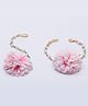 Daizy Floral Applique & Pearls Detailed Maangteeka & Bracelet Set - Baby Pink
