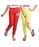 Clothe Funn Cotton Knit Pack Of 2 Beautiful & Supercool Text Printed Joggers - Lemon & Red