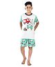 Clothe Funn Cotton Knit Half Sleeves Vehicles Printed Coordinating Tee & Shorts Night Suit - Green