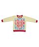 Clothe Funn Cotto Knit Full Sleeves Listen To Girls text Printed Light Winter Sweatshirt - Lemon
