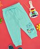 Pantaloons Baby Cotton Knit Palm Tree Embroidered Joggers  - Aqua Blue