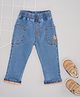 Pantaloons Baby Cotton Blend Denim Fire Patch Detailed  Jeans - Blue