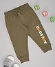 Pantaloons Baby Cotton Knit Awesome Text Printed Jogger - Olive Green