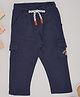 Pantaloons Baby Cotton Knit Typography Printed Pant - Navy Blue
