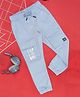 Pantaloons Junior Cotton Woven Explore Text Printed Joggers - Blue