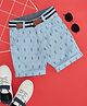 Pantaloons Junior Cotton Elastane Woven Big Ben Printed Turn Up Hem Shorts - Blue