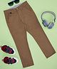 Pantaloons Junior Cotton Woven Solid Trousers - Brown