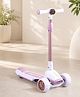 Kids 3 Wheel Scooter with Light - Pink| Compact Fold| Adjustable Handle Height| PU Wheels| Rear Foot Brake| Lean-to-Steer| Gifting Idea for 2 to 12 Years Boys & Girls| Wide Anti-Slip Deck