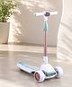 Kids 3 Wheel Scooter with Light - Light Green| Compact Fold| Adjustable Handle Height| PU Wheels| Rear Foot Brake| Lean-to-Steer| Gifting Idea for 2 to 12 Years Boys & Girls| Wide Anti-Slip Deck