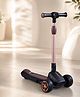 Kids 3 Wheel Scooter with Light - Black| Compact Fold| Adjustable Handle Height| PU Wheels| Rear Foot Brake| Lean-to-Steer| Gifting Idea for 2 to 12 Years Boys & Girls| Wide Anti-Slip Deck