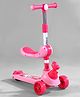 2-in-1 Kids Scooter with Foldable Seat - Pink| Compact Foldable| Adjustable Handle Height| LED Light-Up Wheels| Lean-to-Steer| Rear Foot Brake| Wide Anti-Slip Deck| Activity Gift for Kids