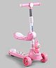 Kids Scooter 2-in-1 with Foldable Seat - Pink| Compact Foldable| Adjustable Handle Height| LED Light-Up Wheels| Lean-to-Steer| Rear Foot Brake| Wide Anti-Slip Deck| Activity Gift for Kids