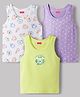 Babyhug 100% Cotton Single Jersey Knit Sleeveless Vests With Star & Animal Print Pack of 3 - Multicolor