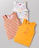 Babyhug 100% Cotton Knit Sleeveless Striped & Animal Printed Sando Vests Pack of 3 - Multicolor