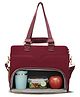 Vaya Zaelia Office Tote Bag for Women with Insulated Lunch Storage, Laptop Work Bag with Removable Shoulder Strap - Burgundy