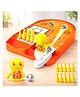 VGRASSP Basketball Theme Pinball Bowling Game Toy Set For Kids - Interactive Tabletop Manual Launcher Playset With 10 Bowling Pins - Color May Vary