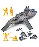 VGRASSP Navy Style Warship Aircraft Carrier Toy Set For Kids With Fighter Jets, Catapult Launch And Soldier Figures - Army Style Battle Ship Playset - Color May Vary