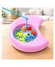 VGRASSP Magnetic Rotating Moon Shape Fishing Game Toy For Kids With Real Water Pond - Educational Fish Catching Playset With Colorful Fishes & Fishing Rods - Color May Vary