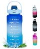 House Of Quirk 2 Litre 3D Sticker Water Bottle With Straw Unbreakable Water Bottles With Handle Leak Proof Drinks Bottle - Dark Blue