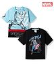 Honeyhap Marvel Single Jersey Knit Half Sleeve T-Shirt with Avengers Graphics Pack of 2 - Light & Navy Blue